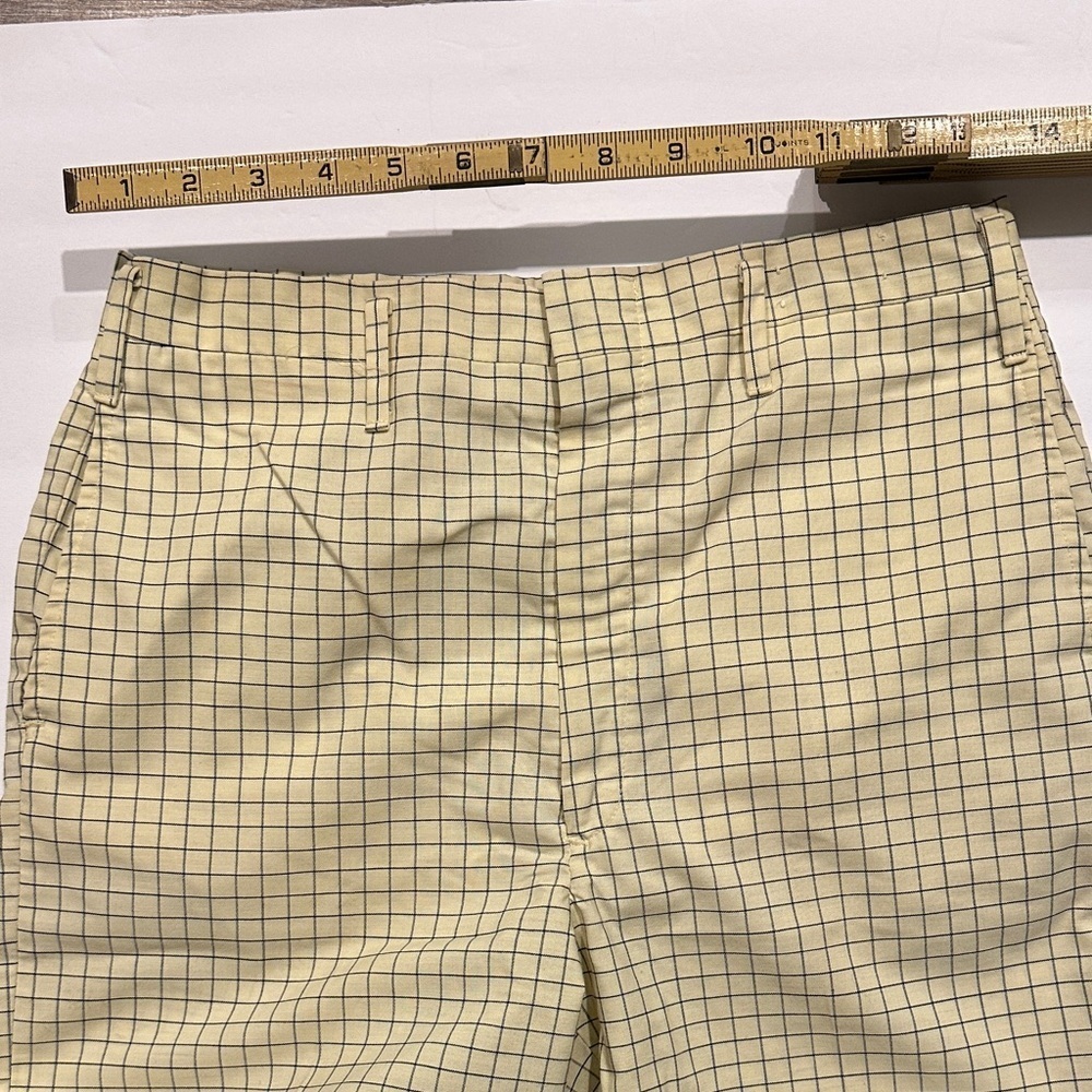 Vintage yellow/blue Checkered windowpane trouser Bermuda Shorts 28” - Picture 4 of 8